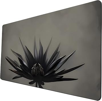 Fantasy Black Lotus TCG Playmat, 24 x 14 inches Game Mat for MTG DTCG CCG RPG Trading Card Game Playmats Smooth Surface Battle Game Rubber Collection Cool 13