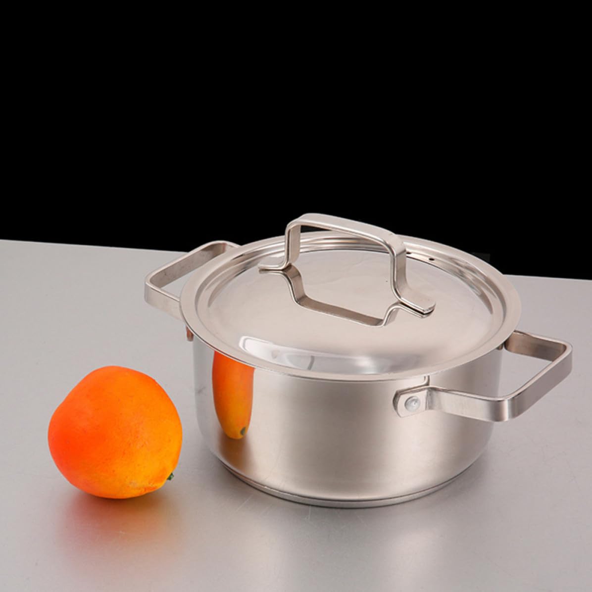 Luxshiny Pentola per Zuppa in Acciaio Inox Argento, 1 Pezzo