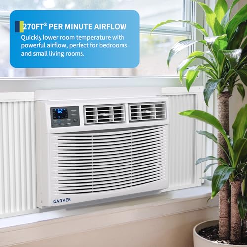 Image of Garvee 12000 BTU Window Air Conditioner with Heat, Smart WiFi Window Mounted AC Unit and Heater Combo for Apartment, Living Room, Bedroom, Rooms up to 550 Sq. Ft, APP, Voice & Remote Control