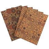 Hemobllo 6 Blatt Kreativer Korkstoff Flexibler Handgewebter Naturkorkstoff Dekoratives Bastelmaterial für Selbstgemacht Haaraccessoires Geldbörsen und Taschen Zufälliger Zufälliger Stil