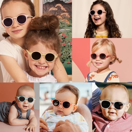 SORVINO Baby Sunglasses with Strap Adjustable TPEE Polarized Flexible Frame for Toddler Girls Boys Age 0-24 Months2