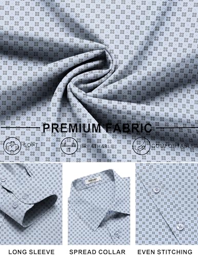 Image of COOFANDY Mens Stretch Dress Shirts Long Sleeve Button Down Shirt Regular Fit Formal Business Shirts