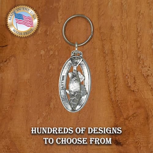 Image of Creative Pewter Designs Walleye Keychain F075KC, Walleye Keychain, Pewter Keychain
