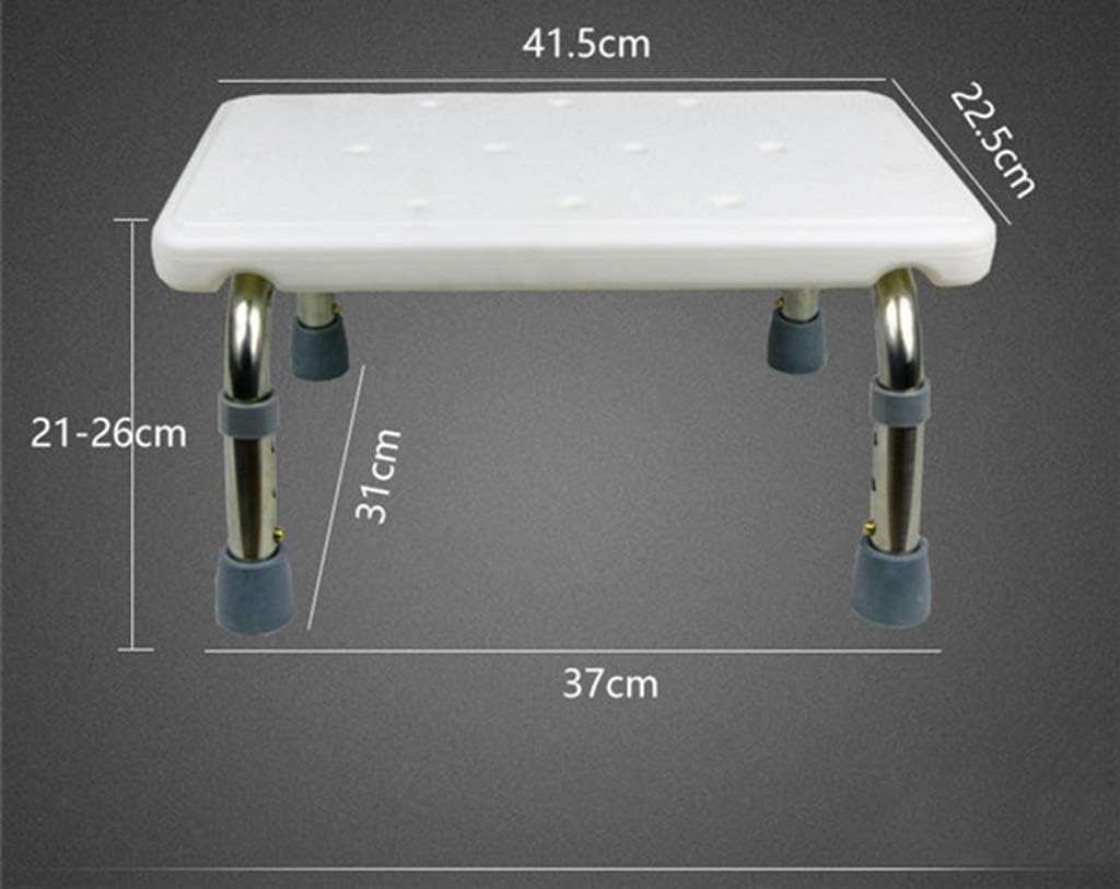 Ladders,Height Adjustable One Step Ladders Bathtub Stool Bathroom Non-Slip Waterproof Stool Easy to Store/31 * 37 * 21-26Cm