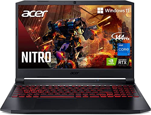 Acer Nitro 5 - Laptop para juegos 2023, pantalla de 15.6 pulgadas y 144 Hz, procesador Intel Core i7-11800H, gráficos NVIDIA GeForce RTX 3050 Ti, 64 GB de RAM, SSD de 1 TB, teclado retroiluminado,