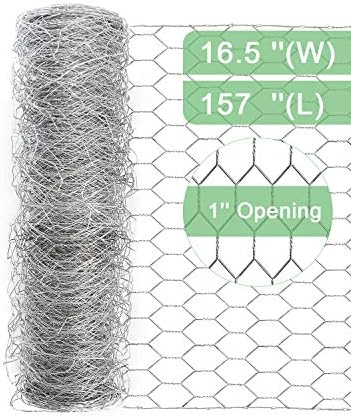 Backyard Poultry Hen Wire Netting - 16.5 '' × 157 '' Backyard Fence Animal Barrier, Hen Wire for Crafts, 1 inch Mesh Poultry Netting Fence, Pet/Rabbit/Hen Wire Fencing 2 51oacHlA4ML. AC