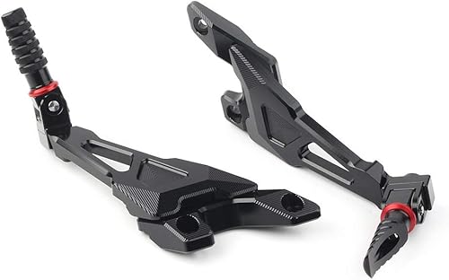 Miniatura 4 de GZYF Reposapiés trasero para motocicleta, pedales de pasajero, conjunto de clavijas para BMW S1000RR 2010-2018, color negro