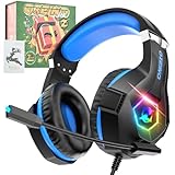 Ozeino Casque Gaming, Cadeau de Noël pour Gamers, Casque Gamer pour Micro RGB 7 Couleurs ...