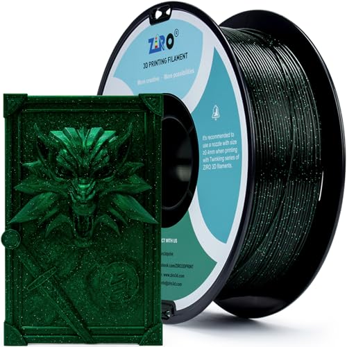 Image of ZIRO Sparkle PLA Filament 1.75mm, Shiny Glitter with Transluent PLA Base, Galaxy Printing Material,1kg /2.2lbs Spool, Fit Most 3D Printers, Twinkling Blackish Green