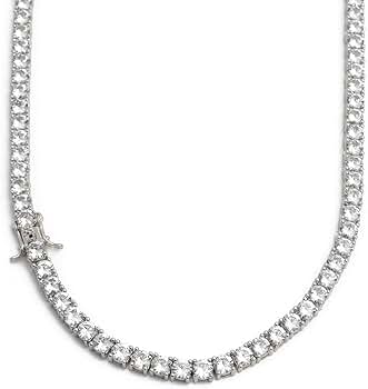 Amazon | [silver KYASYA] テニスチェーンネックレス メンズ