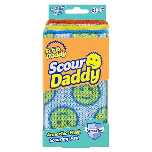 Scrub Daddy Scour Daddy, Almohadilla De Fregar Resistente Para Limpiar Platos, Alternativa Para Cocina, Esponjas Para Lavar Platos, Paquete De 3