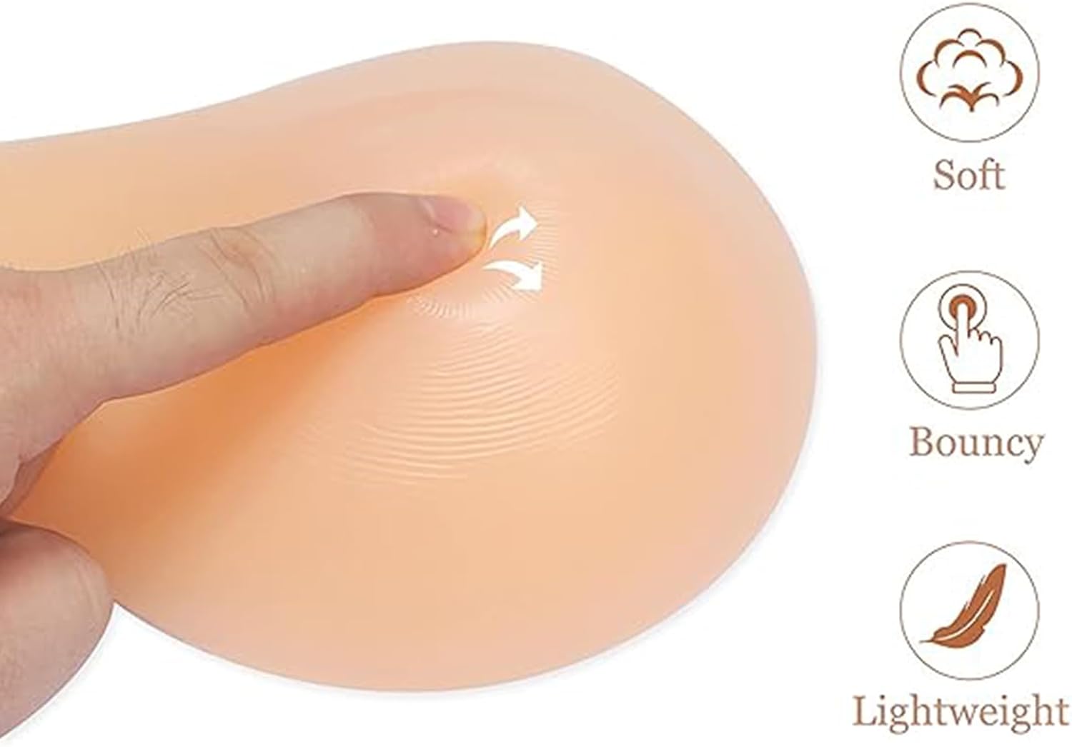 A-E Cup Self Adhesive Asymmetrical Shape One Piece Silicone Breast Forms Left/Right Fake Boobs Mastectomy Prosthesis Crossdresser Transgender Bra Pad Enhancers,Left Side only,F Cup :600g