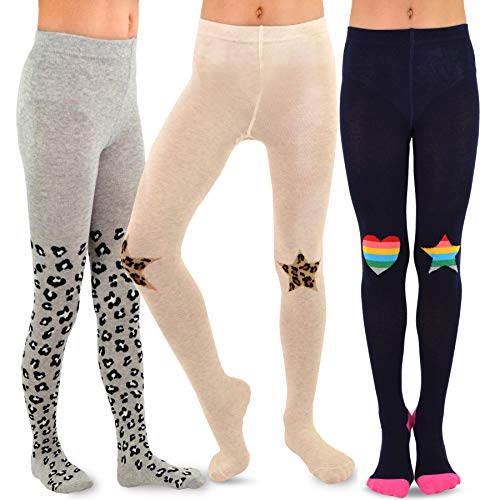 TeeHee Little Girls and Toddlers Fashion Tights 3 Pair Pack (3-5 Years, Animal Print)
