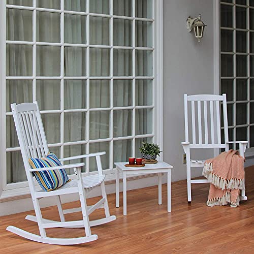 Cambridge Casual Somerset Solid Wood 2-Pieces Porch Rocking Chair, White - Thumbnail 4