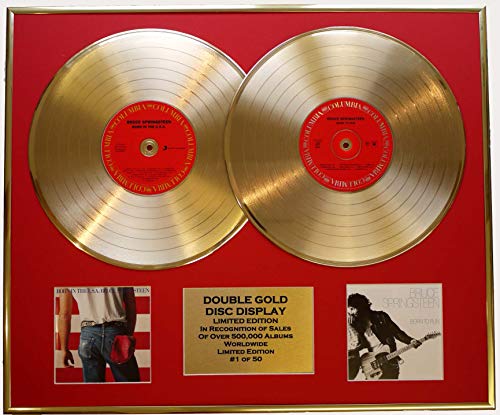 BRUCE SPRINGSTEEN/DOUBLE CD GOLD DISC DISPLAY/LTD. EDITION/COA/"BORN IN THE USA" & "BORN TO RUN"