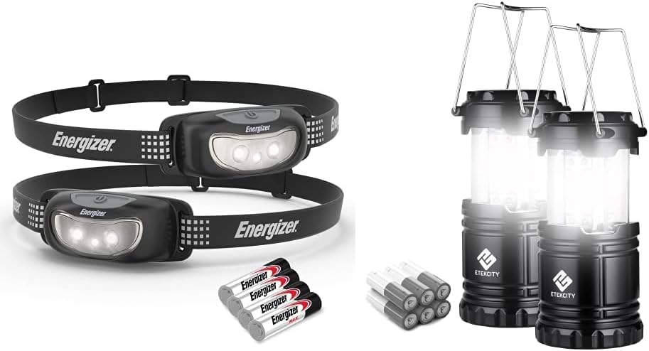 ENERGIZER LED Headlamp (2-Pack) Universal+, IPX4 Water Resistant Headlamps, High-Performance Head Light for Outdoors, Camping, Running, Storm, Survival, (Batteries Included)