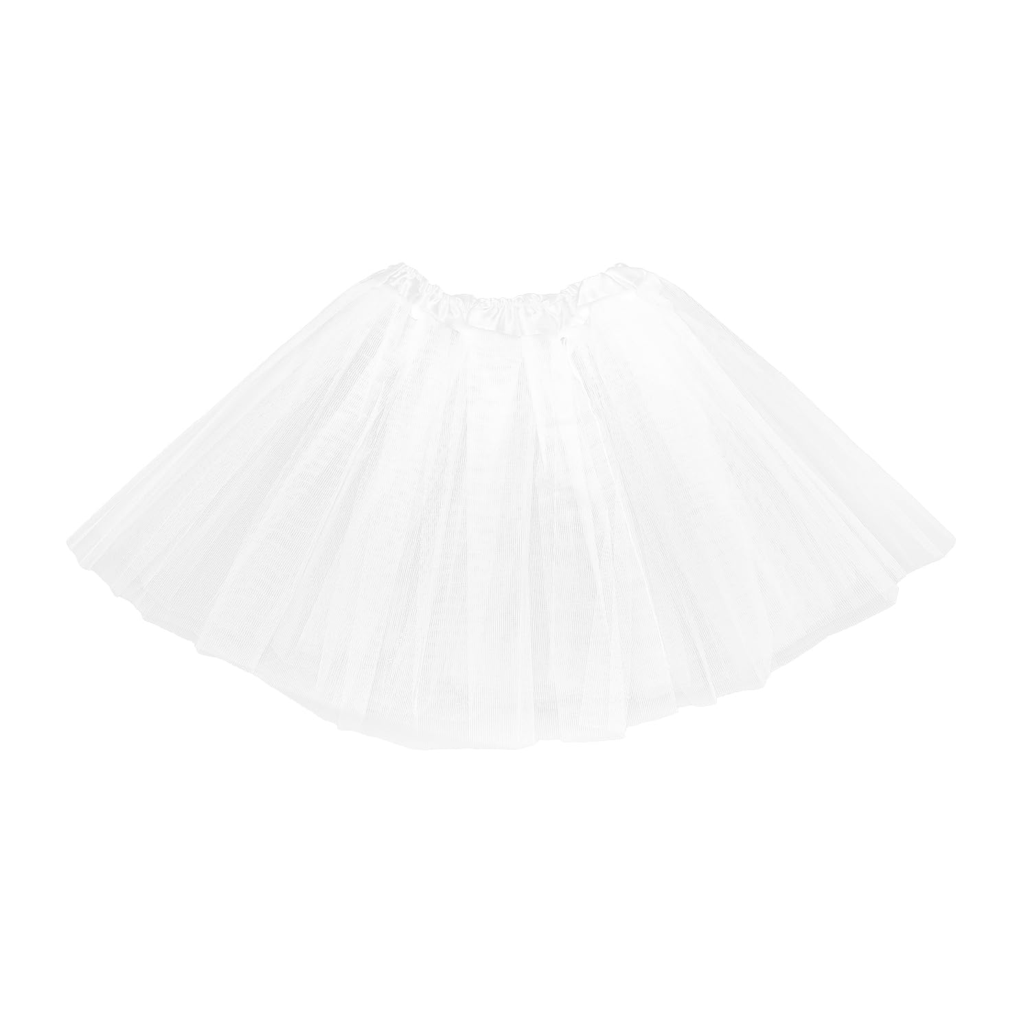 Tabanzhe Tutu Skirt for Girls,Layered Tulle Ballet Tutu Skirt,Elastic Fluffy Dance Costume for Princess Party Dress Birthday Stage Performance(White)