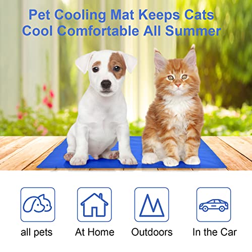 Summer Pet Cooling Mat,20"X 16" Cooling Pad For Cats And Small/Medium Dogs,Pressure Activated Cat Cooling Mat, Non-Toxic Self Cooling Gel -No Water Or Refrigeration Needed #TOP7