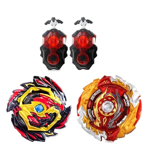 Hozuumo Battling Tops Turbo Starter Set, 4D Metall Fusion Kampfkreisel, Arena Spinning Tops mit Launcher, Geschenk-Sets für Kinder,1-10