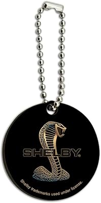 Shelby Cobra Logo Wood Wooden Round Keychain Key Chain Ring