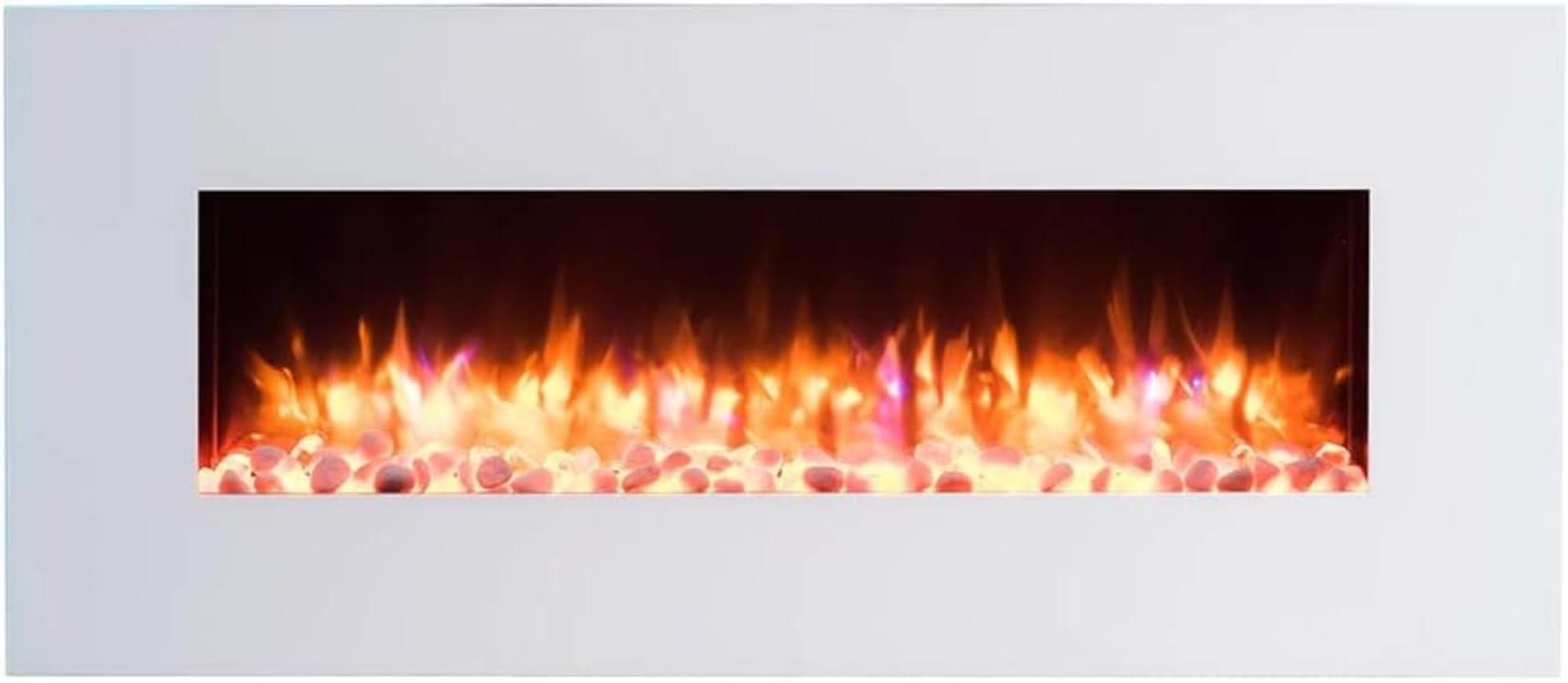 Endeavour Fires Holbeck White Wall Mounted Electric Fireplace,220/240Vac, 50 Hz, 1&2kW, 7 day Programmable Remote Control Heater…