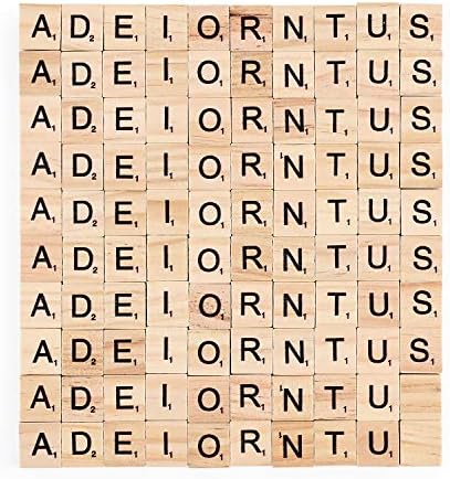 Magicfly 500 Pcs Scrabble Wood Letter Tiles, Wooden Tiles A-Z Capital Letters Perfect for Art & Crafts, Letter Tiles, Spelling, DIY Projects