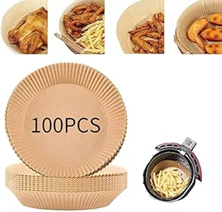 FENZY Air Fryer Liners  100Pcs Round Baking Paper  Non-Stick, Greaseproof Disposable Parchment Paper Sheets  Food-Grade Paper Liners for Air Fryer Baskets, Oven, Microwave  6.3x1.7in