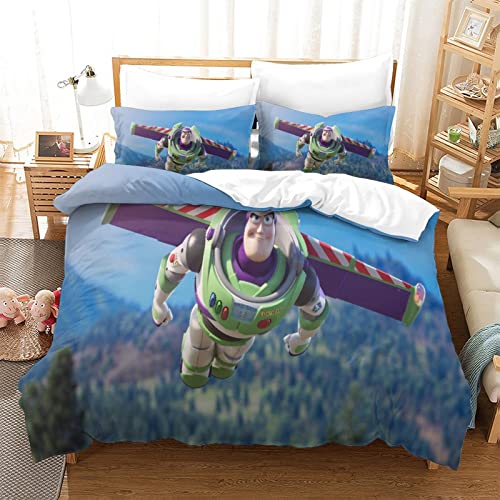 Gerrit Parure De Lit 200x200 cm Adultes Et Enfants Toy Story Imprimé Housse De Couette Doux Hypoallergénique Microfibre Parure Housse Couette 200x200 cm avec...