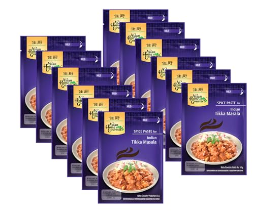 ASIAN HOME GOURMET Tikka Masala Paste – 12er Pack – Indische Gewürz Paste für Curry – OG...