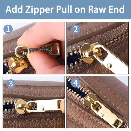 Deoward Zipper Pull Replacement Metal Zipper Handle Mend Fixer Tab Repair for Luggage, Backpacks, Suitcases, Jackets, Purses, Handbags (6 PCS) - Thumbnail 6