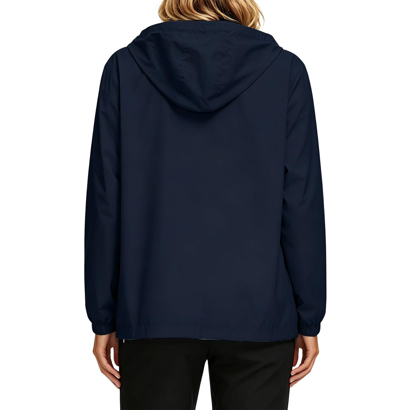 Genérico Chaqueta Entretiempo Mujer-Chaqueta Cortavientos Con Capucha De Talla Grande Chaqueta Informal Para Exteriores Con Cremallera