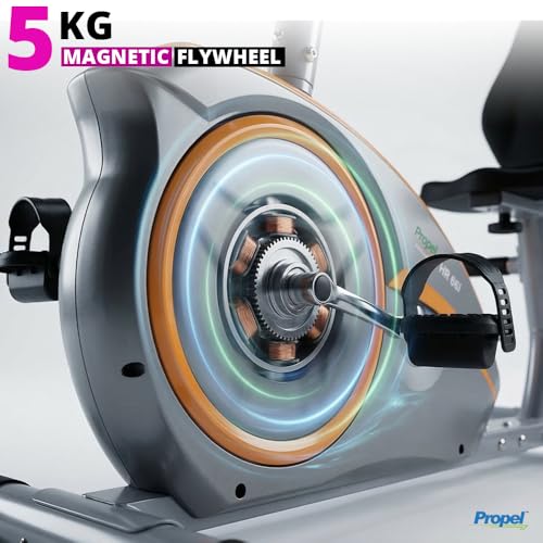 Image of Propel FitnessOne HR 66i Smart Home Recumbent Exercise Bike /Cycle with Back Support | 8-Level Magnetic Resistance | Adjustable Seat | LCD Display | Hand Pulse Monitor | 120kg Capacity