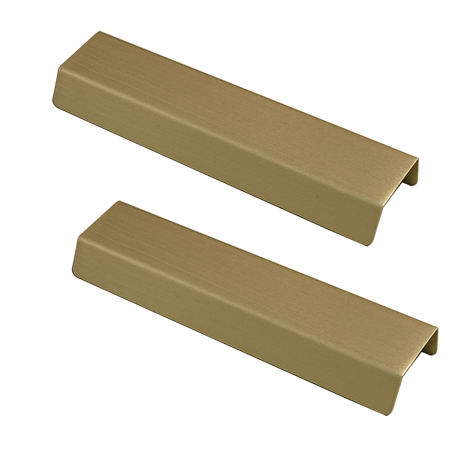Hgasopld Copper Finger Edge Pull, Concealed Cupboard Handles Door Knobs Drawer Pulls 2 Pcs With Screws 64-192Mm(Hole Distance 160Mm)