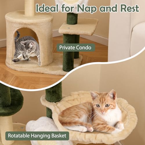 PETSITE Cat Tree Flower 45 in Multi Nivel miniatura 6