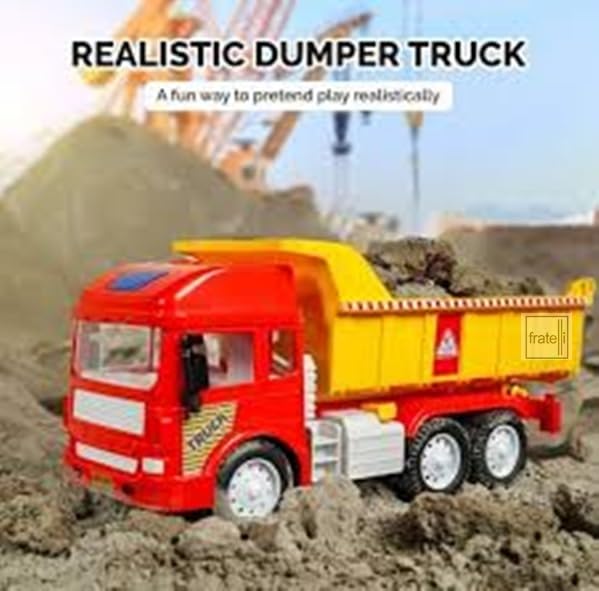 FRATELLI Big Size Exclusive Toys for Kids|Boys|Girls (Dumper Truck with Music) (Dumper Truck), Red & Yellow 2