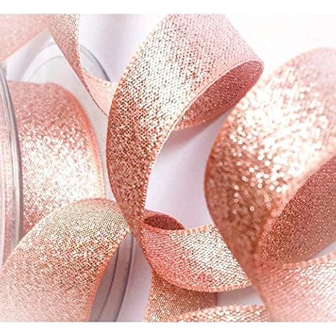 Berisford 15mm Rose Gold Lame Ribbon Cover
