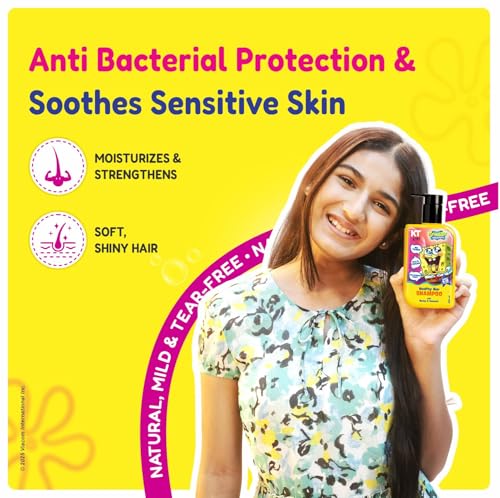 Image of SpongeBob Shampoo for Girls (8-12 Years) | Gentle Daily Scalp Cleanse | Honey & Coconut Formula | 200ml