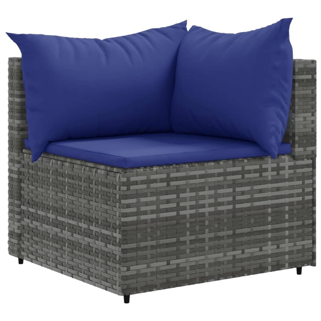 ShGaxin Set di mobili da giardino 6 pezzi e cuscini in rattan sintetico grigio, mobili da giardino esterno, set da giardino per esterni, set divano da giardino, mobili da esterno giardino - 3308167