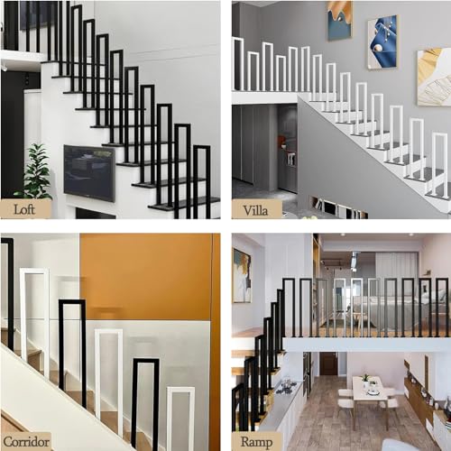 Rambarde d'escalier extérieure montage facile en acier noir peu encombrante