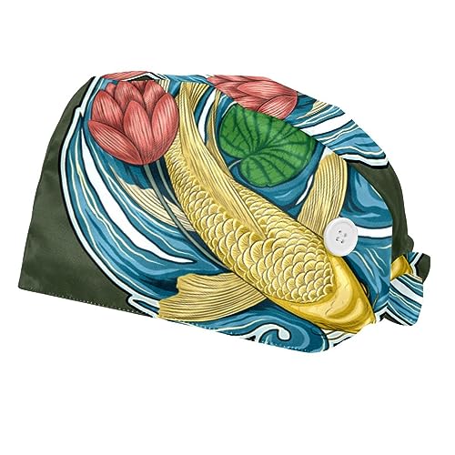 Chapeaux de travail anti-sueur casquettes de travail ajustables motif fleur