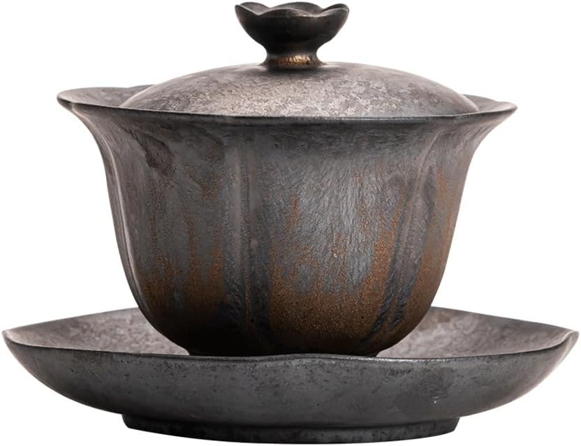 Gilded Three Talent Cover Bowl Single Cup Household Ceramic Tea Not Hot to Hand