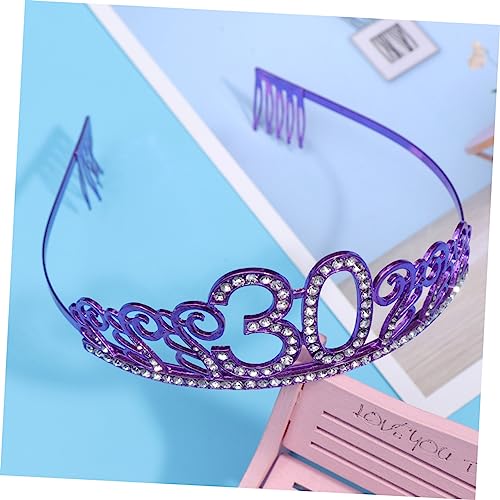 VICASKY Couronne Numérique Strass Taille 30 Cm Violet Décor Gâteau Anniversaire Accessoire Cheveux Femmes Filles