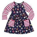 Good Lad Toddler Girls Knit Alphabet Print Dress (4T) Navy