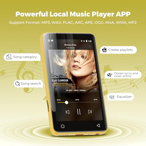 Image of innioasis G1 Kids MP3 Player with Bluetooth, WiFi, 16GB Android MP4 Player, 4-Inch Full Touch Screen, Supports Spotify, Pandora, Tidal, Deezer, Amazon Music (Gold)