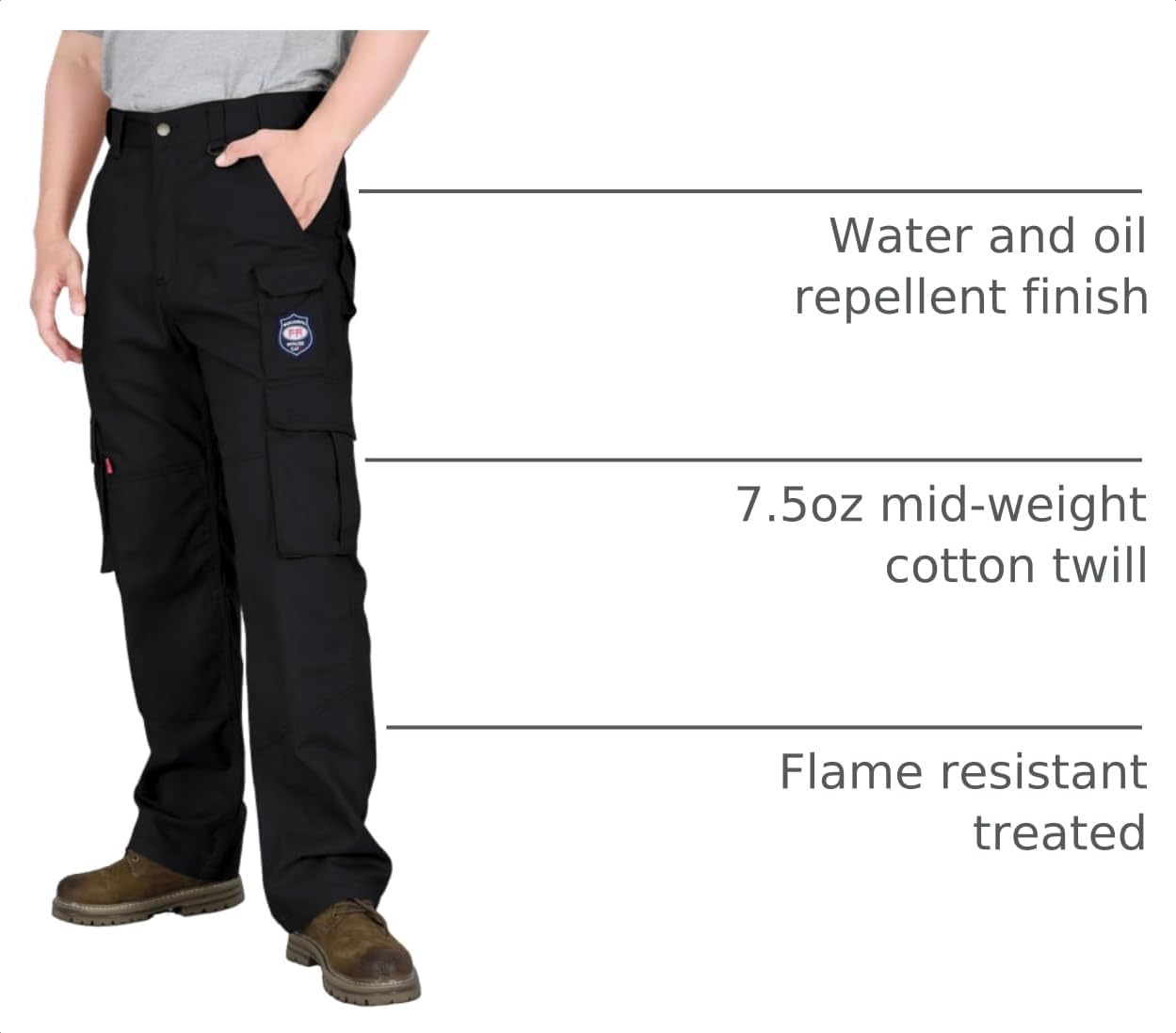 BOCOMAL FR Pants for Men Midweight Oversized Cargo Pockets Relaxed Fit CAT2
