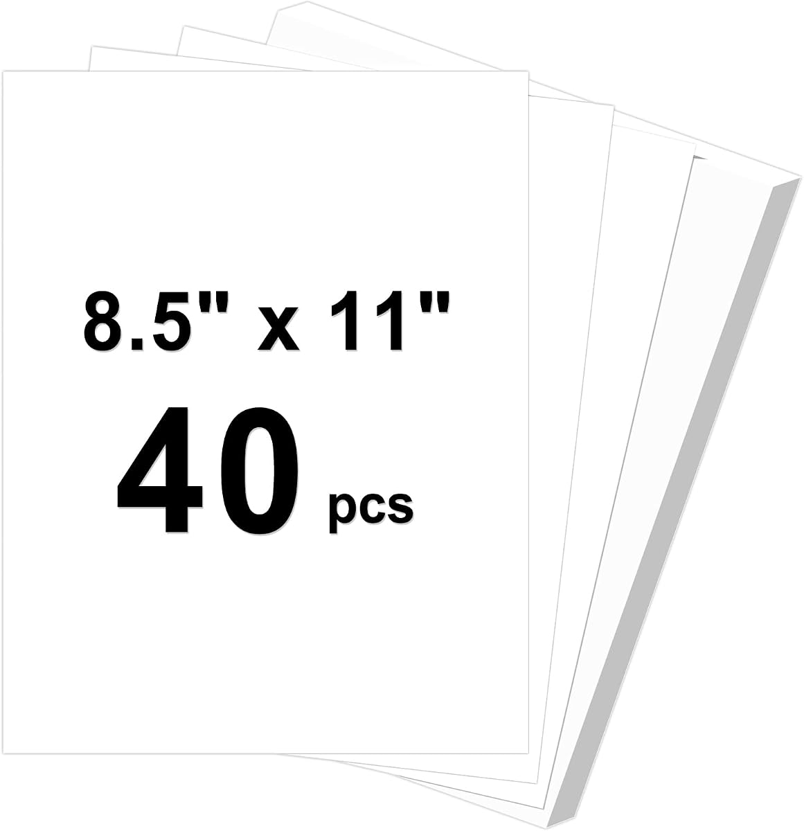 40 Sheets Cardstock 8.5x11, 65lb White Card Stock, Construction Paper | Cardstock Printer Paper 8.5x11, 180gsm Thick Printer Paper for Printing, Painting, Card Making, DIY Crafts, Party Decorations