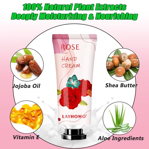 38 Pack Hand Cream Gifts Set, Mothers Day Gifts for Wife,Teacher Appreciation Gifts For Women, Natural Plant Fragrance Hand Lotion Travel Size Mini Hand Cream for Dry Cracked Hands with Shea Butter - Image 3