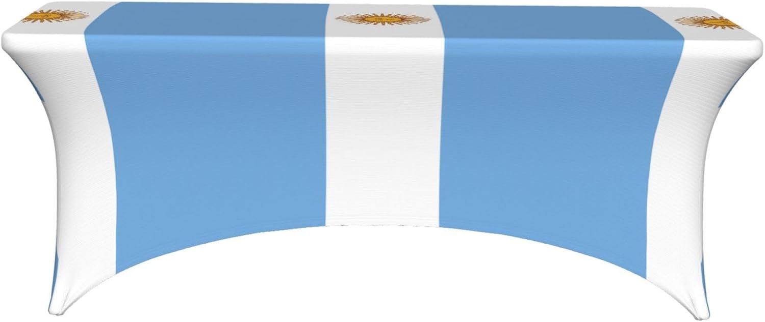 Argentine Flag Print Table Cover Rectangular Tablecloth for 6-Foot Tables for Wedding Banquets Outdoor