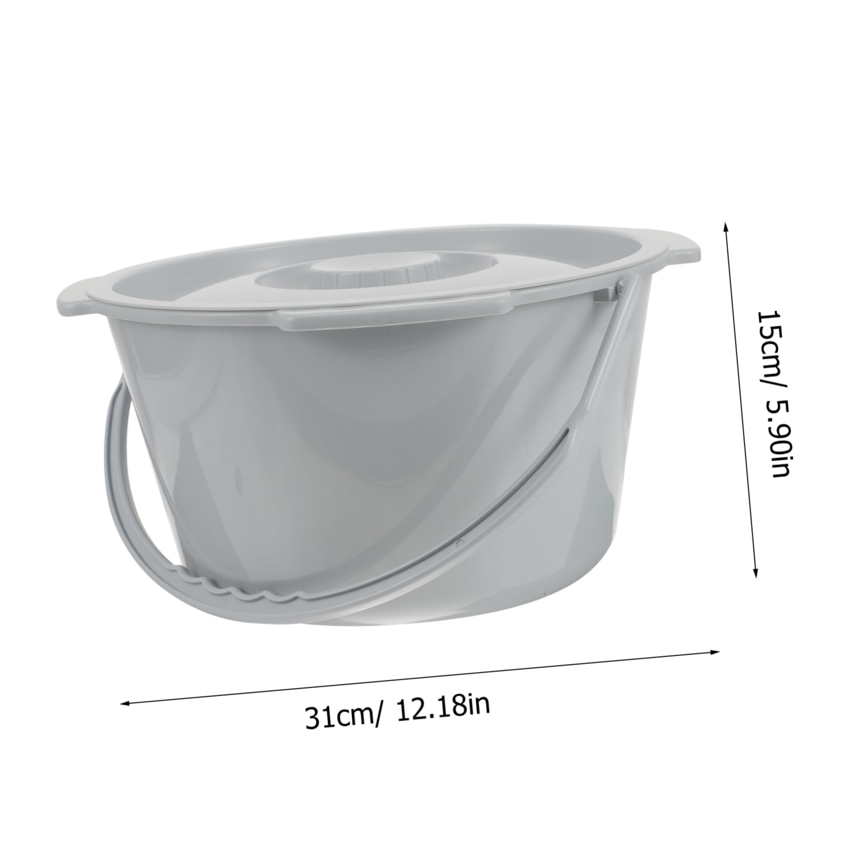 HAPINARY Splash Proof Bucket Commode Chair Urinal Bottle Seat Urine Bucket Bidet Bottle Urine Cup Chamber Pot with Lid Bedside Toilet Pots Portable Toilet Urine Plastic Grey