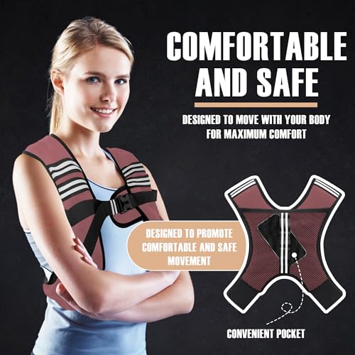 Image of NATURELUX Weighted Vest Men or Women - 5 /10 /15 /20 /25 /30lbs Weights with Reflective Stripe, Weighted Vest for Workout Equipment for Strength Training Running - Walking Weight Loss